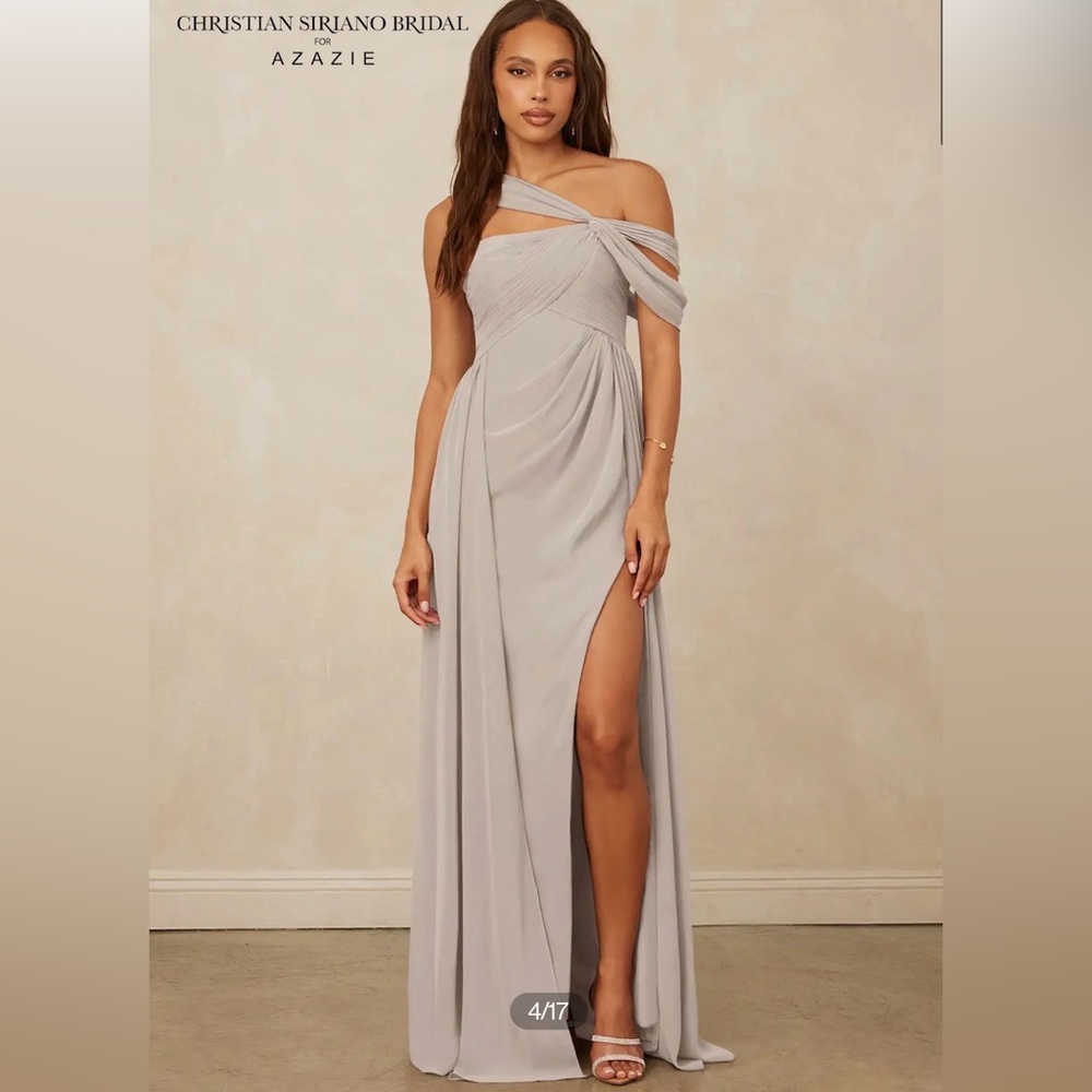 Azazie One Shoulder Frost Christian Siriano Dress